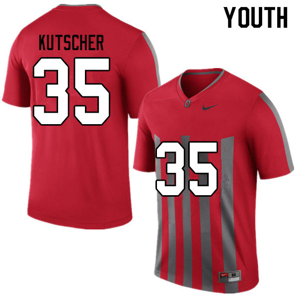 Youth Ohio State Buckeyes #35 Austin Kutscher Throwback Authentic College Stitched Football Jersey 23NF042NP